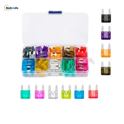 Kit Fusivel de Carro e Moto Tipo Lamina Colorido Com Estojo Organizador 120 Pecas 2A ate 35A