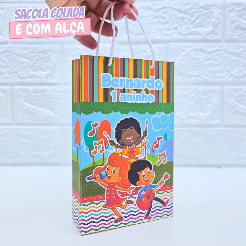 Sacolinha Personalizada 3 Palavrinhas P | Sacolinha Surpresa | Lembrancinha de Festa | Aniversário