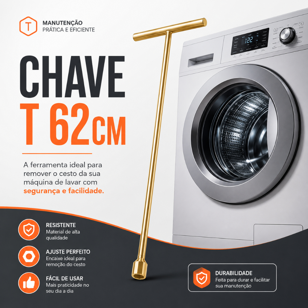 CHAVE 10mm LONGA 62cm PARA REMOÇAO DO CESTO DE MAQUINA DE LAVAR BRASTEMP CONSUL