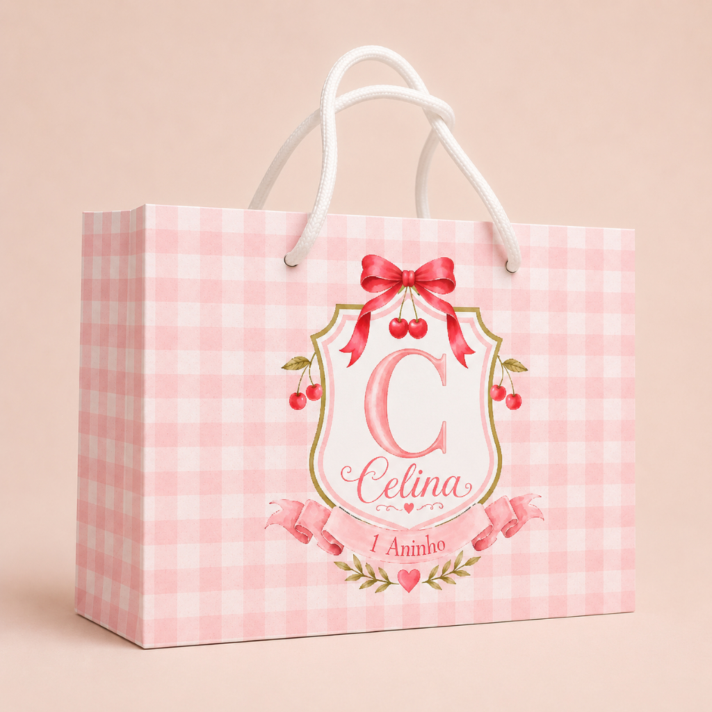 PEGUE E MONTE | Sacolinha Cereja Cerejinha| Lembrancinha Caixinha Personalizada