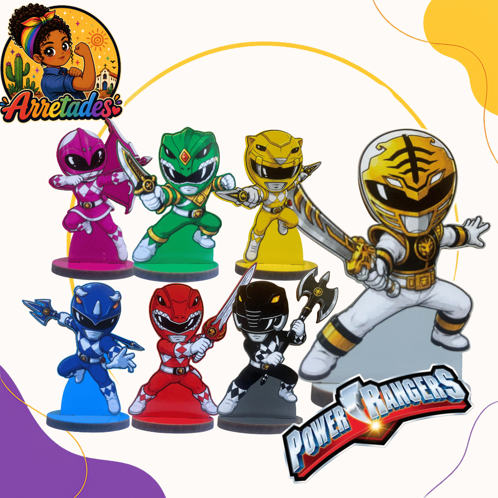 Kit Totem Power Rangers - Display de Mesa - 3 ou 7 unidades
