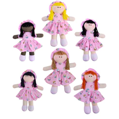 Boneca de pano 30cm cupcake vestido rosa com cheiro