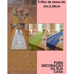 Caminho Trilho de Mesa de 2,00m,X,58cm Renda fibra de côco, Qualidade e Sofisticação De um Toque aas de Elegância