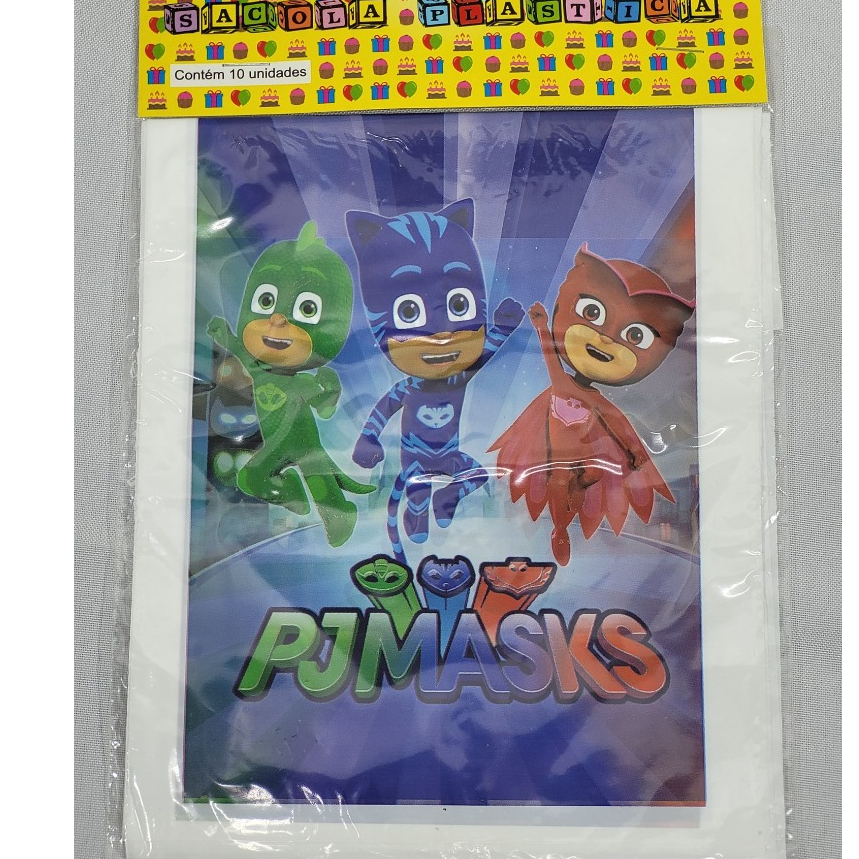 Sacolinha Plástica Surpresa PJ Masks Festa Infantil Aniversário Lembrancinha Kit Doces