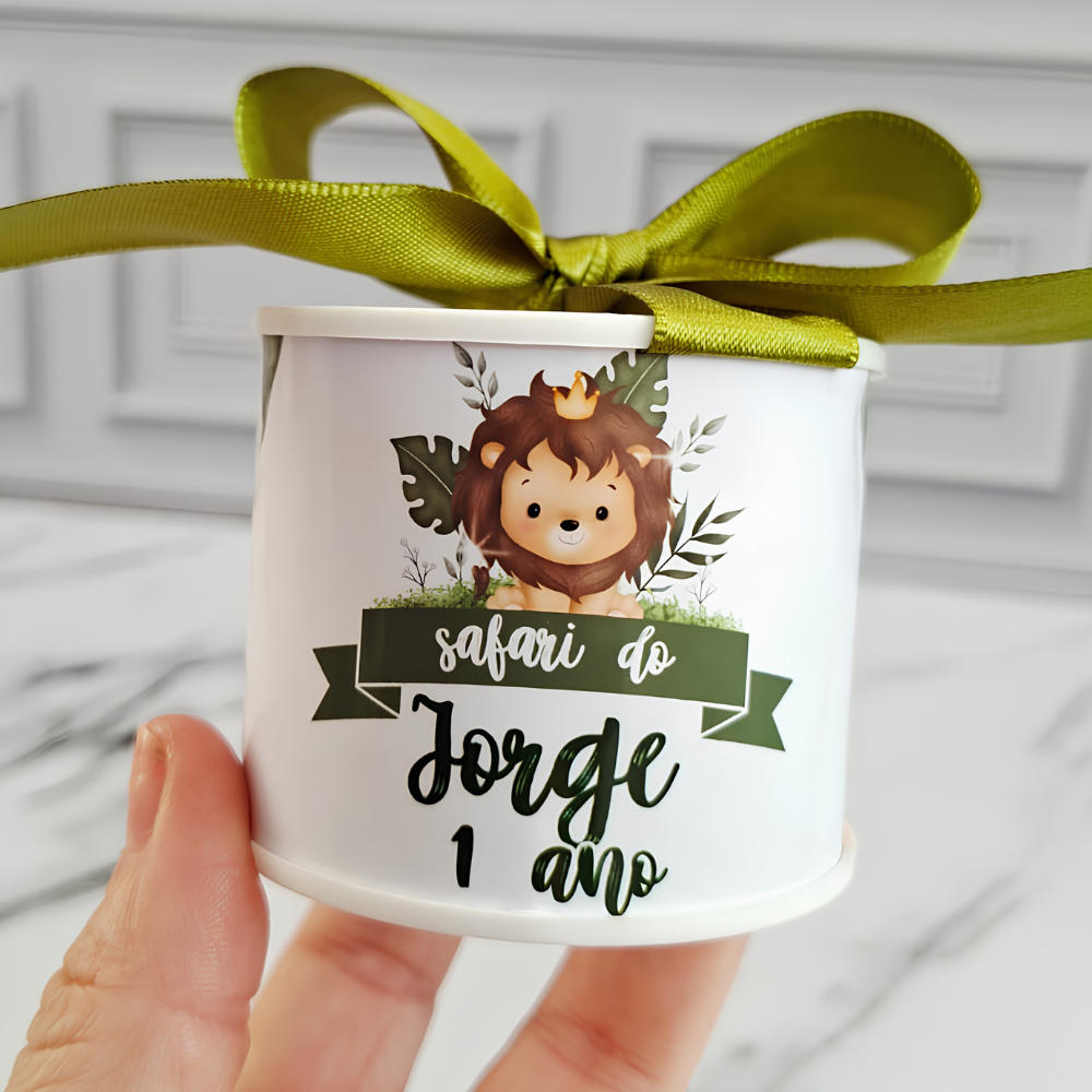 Kit tubolatas personalizadas Safari • Lembrancinha maternidade | batizado | aniversário | chá de bb • 5x6