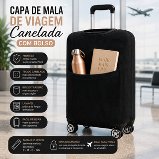 Capa Protetora para Mala de Viagem com Bolso 10kg a 23kg – Elástica e Lavável Promoção Envio Imediato