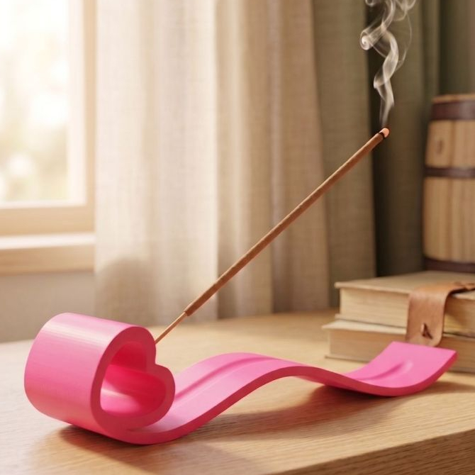 Imagem Incensário Cascata De Coração Suporte Porta Incenso Decorativo Moderno Enfeite Para Casa Quarto Sala Presente