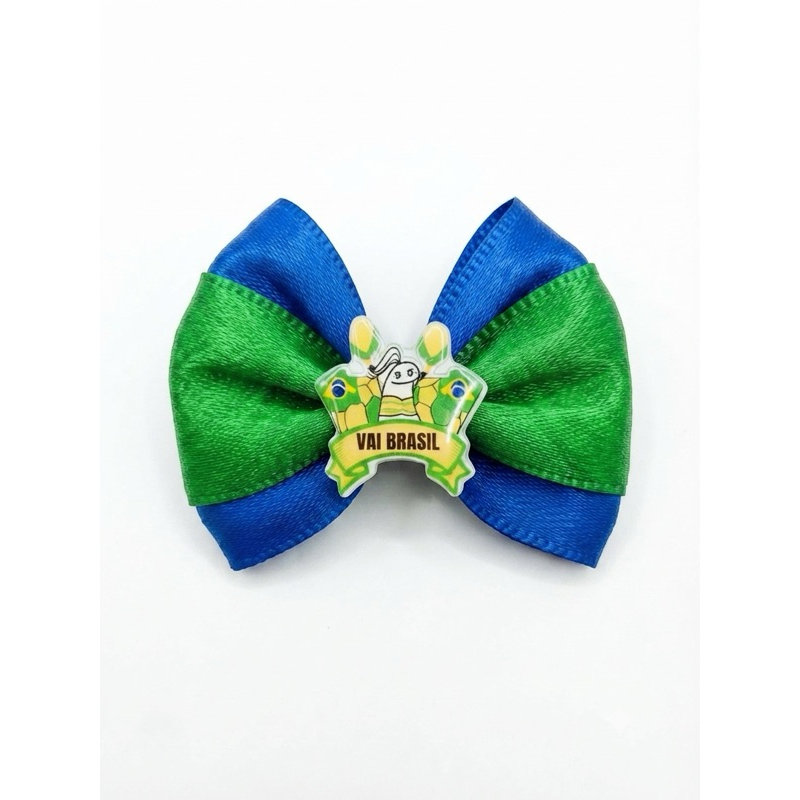 Laço Pet Copa Brasil - Acessório Penteado Cão e Gato (50% OFF)