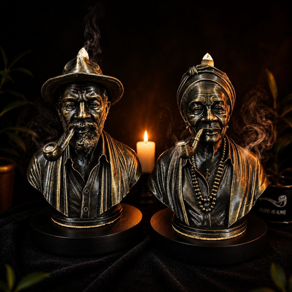 Imagem Porta Incenso Cascata Pretos Velhos Suporte para Incenso Cone Decorativo Umbanda Axé