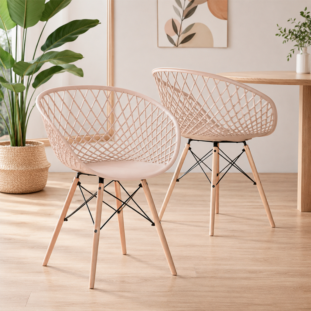 Kit 2 Cadeiras Kaila DSW Pés Polipropileno Ayla Fácil Montagem Casa Área Gourmet Varanda Seat&Co