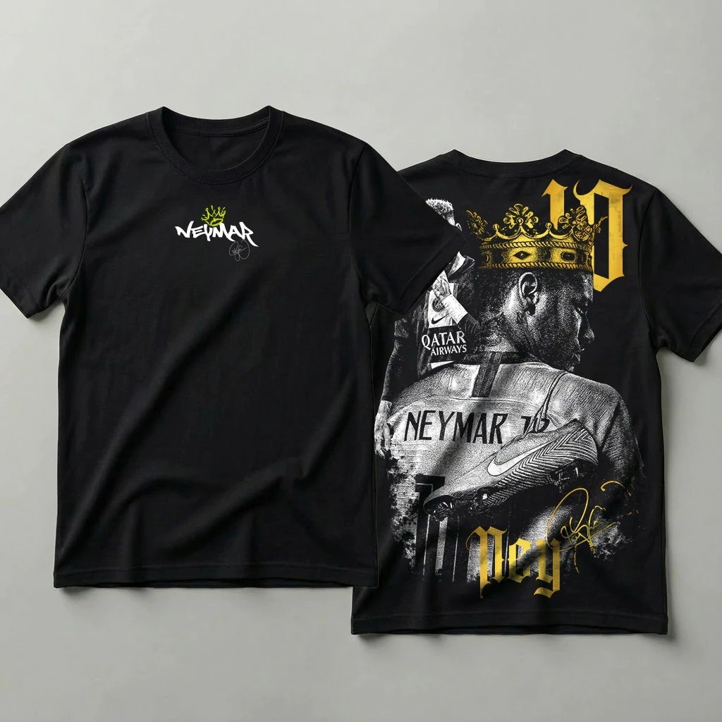 Camiseta Nymar Futebol Masculina Algodão Premium Camisa Casual Streetwear Estampa Moderna