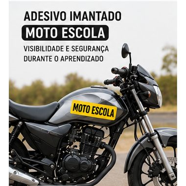 Adesivo Imantado Moto Motoescola 20X5 cm Placa Magnética MotoEscola Removível Moto Escola — imagem 2 de 2