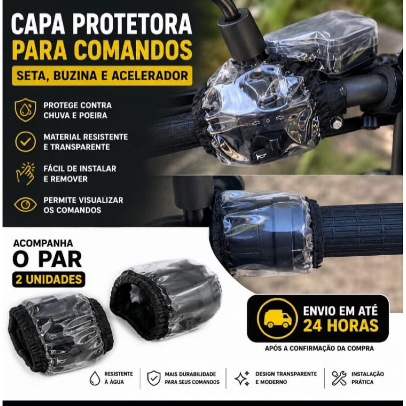 Capa protetora para comando de seta ,buzina e acelerador de bicicleta e scooter elétrica