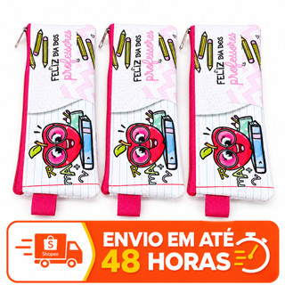 Mini Estojo Lembrancinha Dia dos Professores 3 unidades Personalizado Ensino Presente Escola Colegio