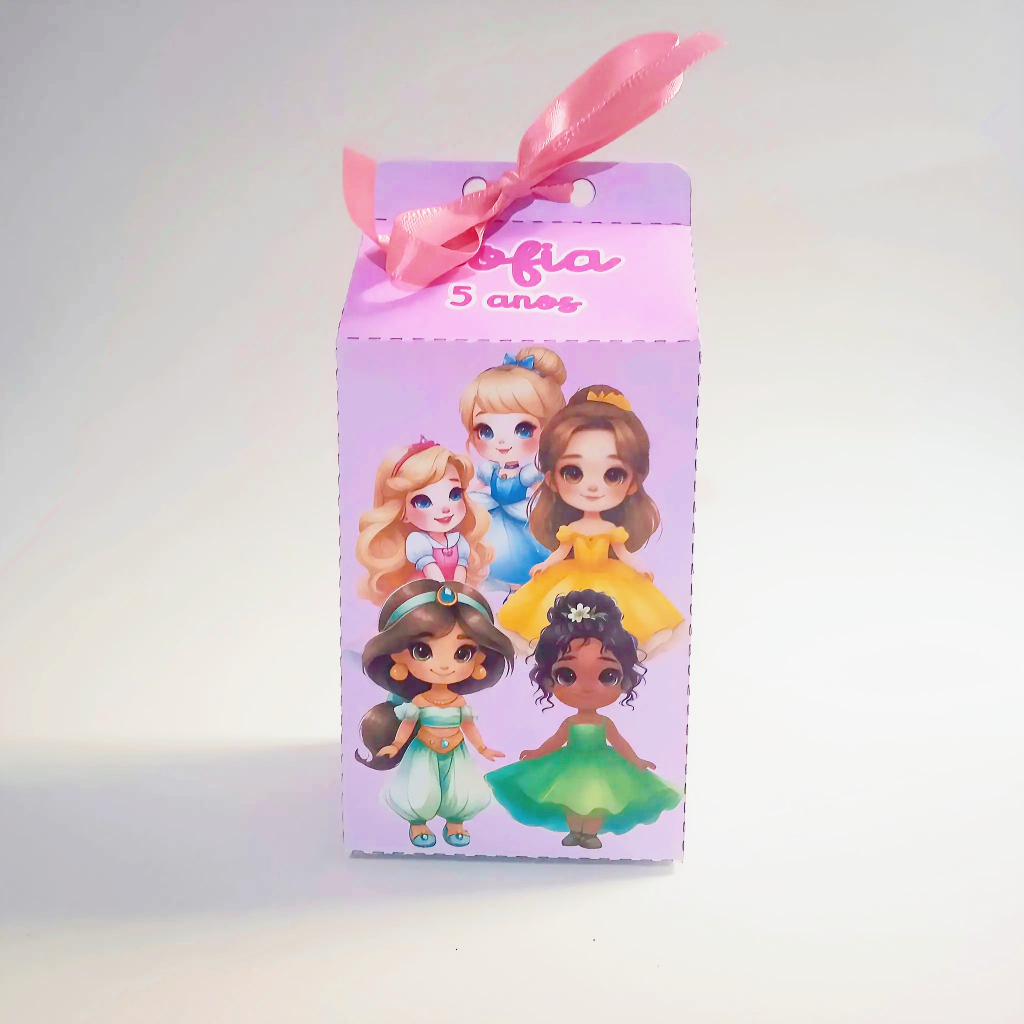 KIT CAIXINHA MILK PERSONALIZADA - PRINCESAS - KIT FESTA - LEMBRANCINHA - CAIXA - DISNEY