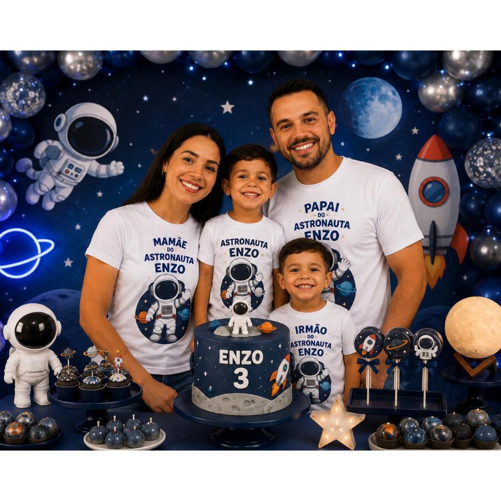 COMPRE 3 E GANHE 1 DE BRINDE! KIT COM 4 CAMISETAS PERSONALIZADAS COM TEMA DE SUA PREFERENCIA
