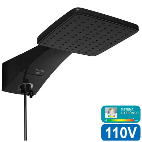 Chuveiro Eletrônico Quadratta Max Hydra Preto 127V 5500W