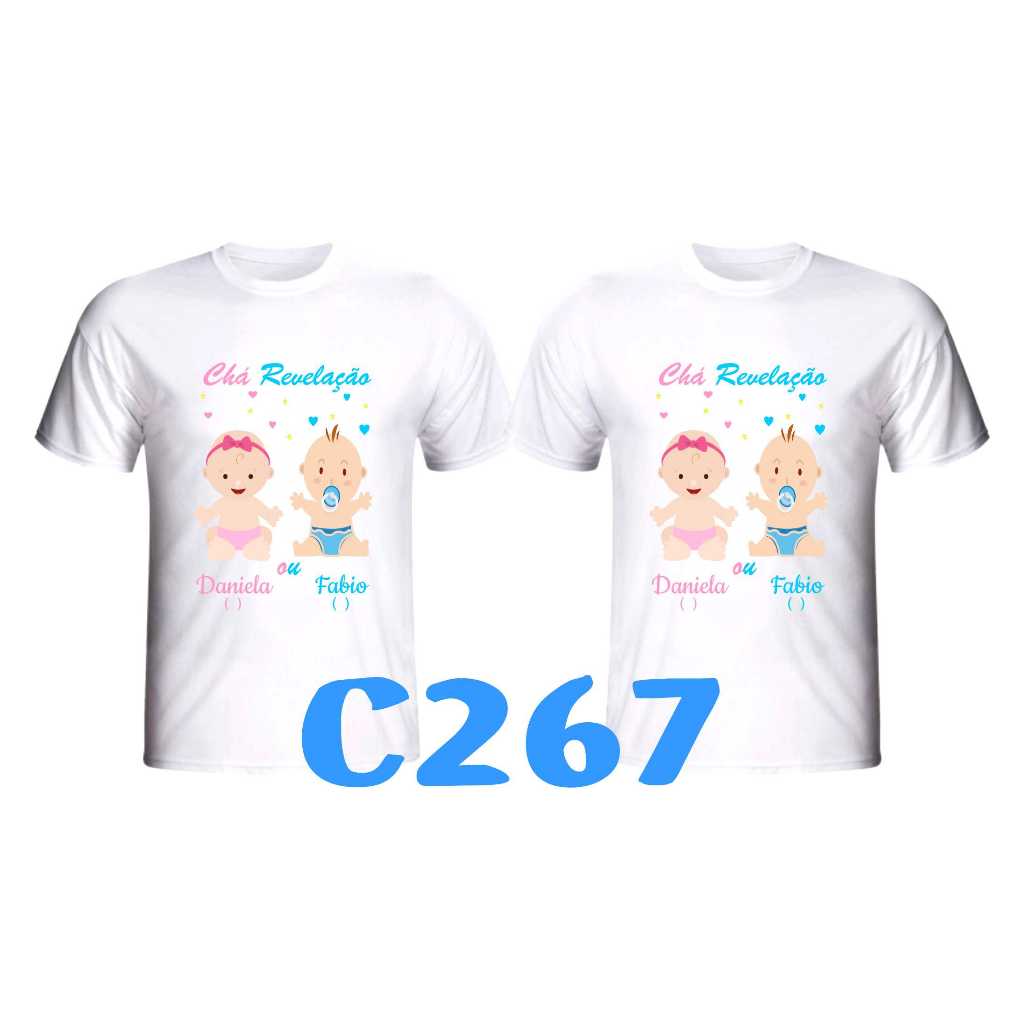 Kit 2 Camisetas Para Chá de bebê ou Chá Revelação Personalizada — imagem 2 de 2