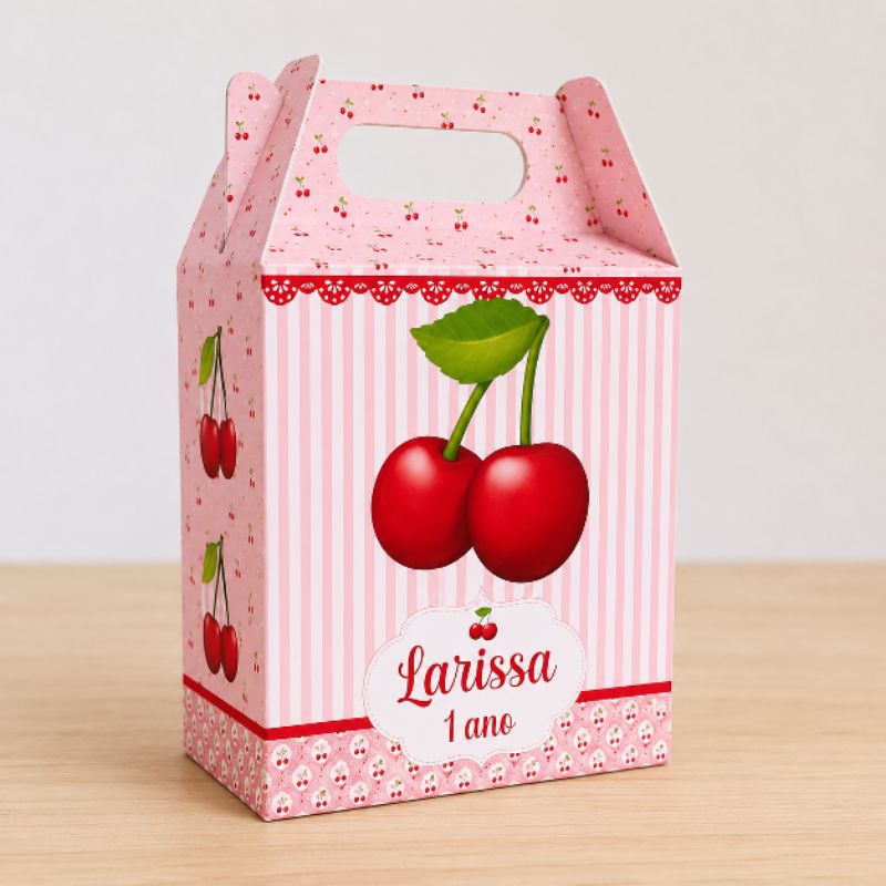 Caixa Maletinha Cerejinha / Lembrancinha Festa Infantil / Menina Aniversário
