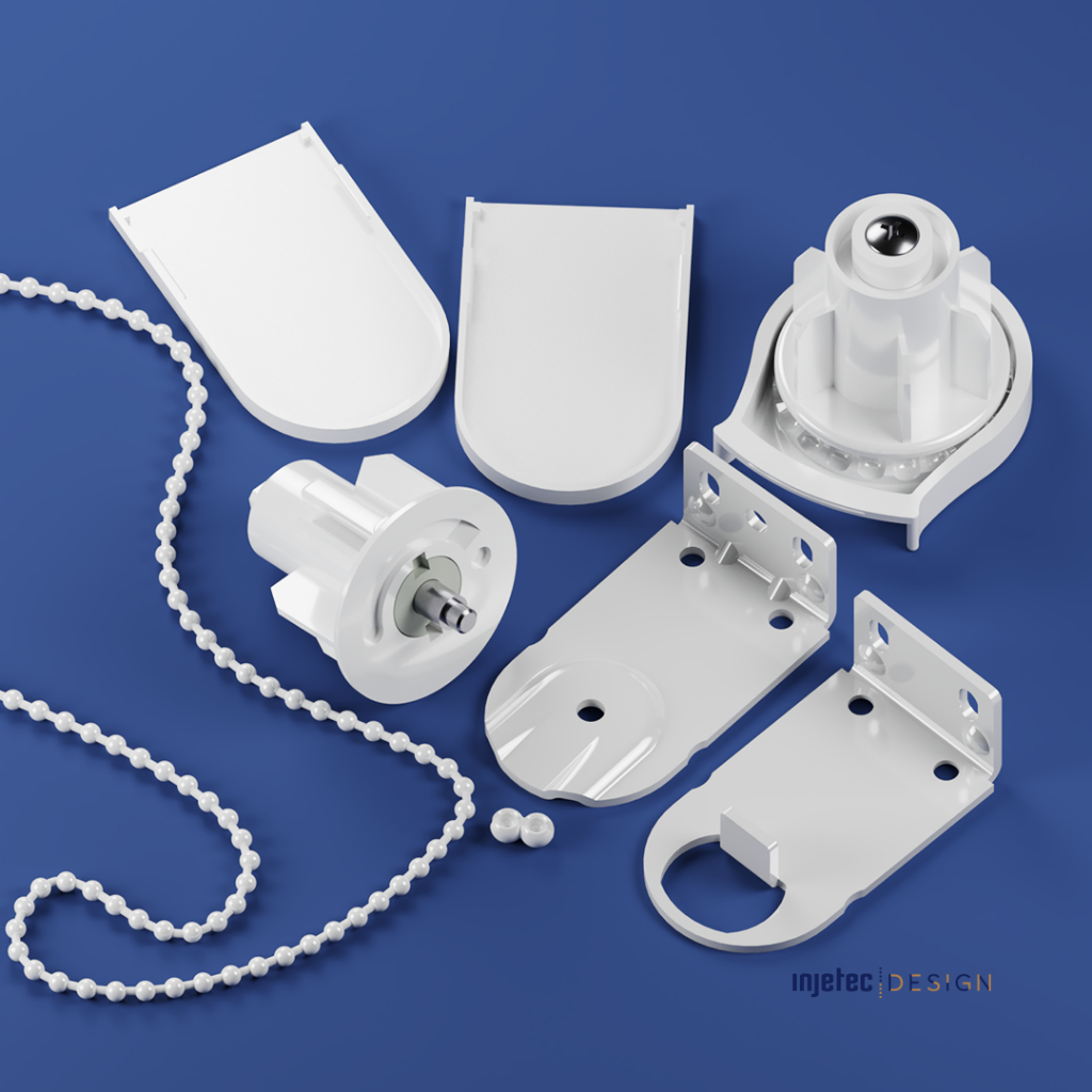 Kit Comando + Oposto Cortina Persiana Rolô 40mm Branco Peças Completo Manutenção Reparo Teto