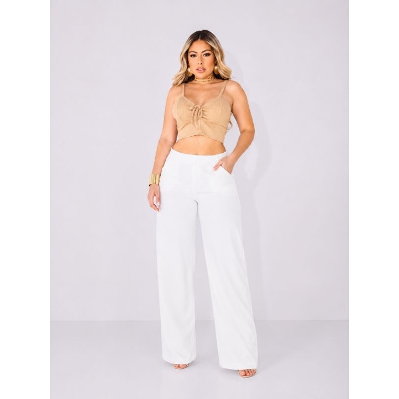 Cropped Feminino Tira Canelado com Bojo – Alcinha Ajustável, Confortável e Moderno
