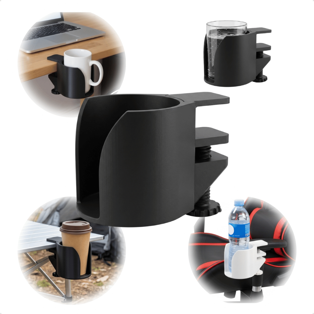 Suporte de Caneca para Mesa Apoio de Copo Garrafa Escritório Praia Portátil Prático Antiderrapante