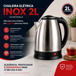 Chaleira Elétrica Inox 2 Litros Bivolt 110 v 220 v para Café Chá Aquecimento Rápido Cafeteira Chá