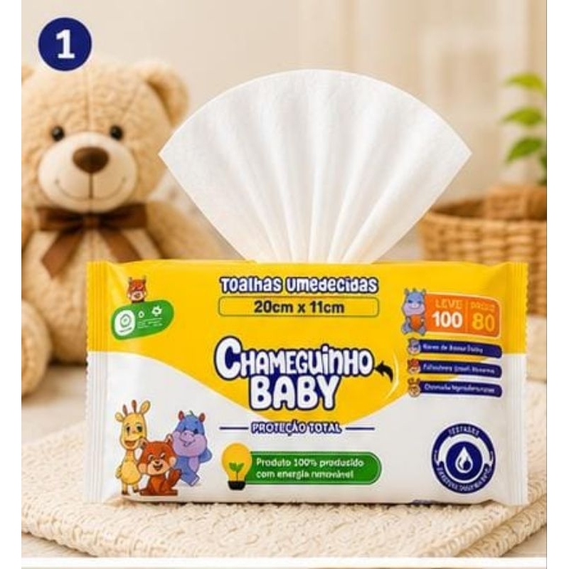500 Toalhas Umedecidas Chameguinho Baby Kit 5 Pacotes Leve 100 Pague 80 Aloe Vera Hipoalergenicas 4x