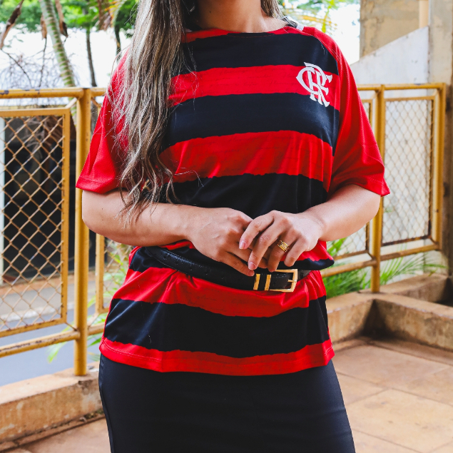 Camisa Flamengo Torcedor Manto Unissex com trechos do hino