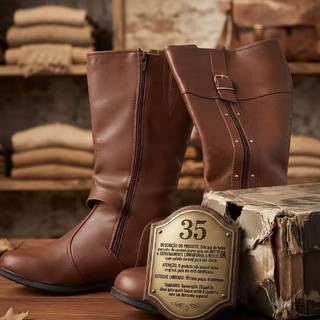 Bota Montaria Clássica feminina : Elegância Rústica em Couro Marrom