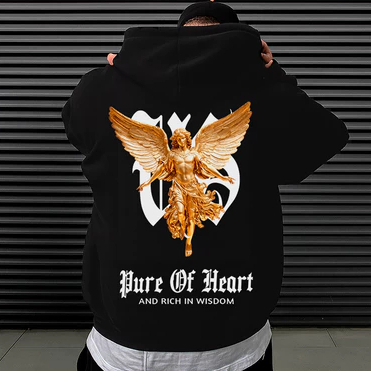 Moletom Canguru Masculino PURE OF HEART Unissex Feminino e Masculino Flanelado Blusa de Frio Estampado