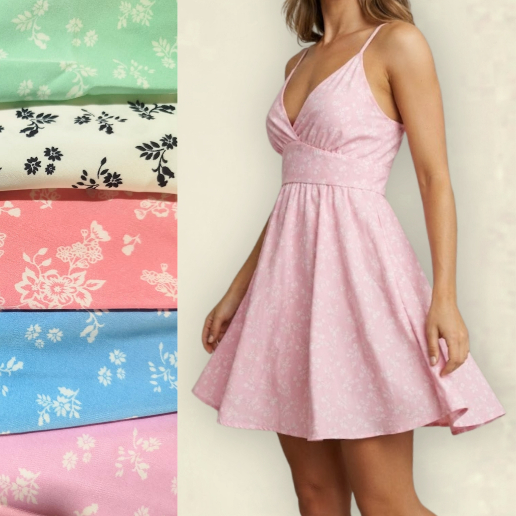 Vestido Curto Feminino Floral Alcinha Crepim Casual Leve Várias Cores