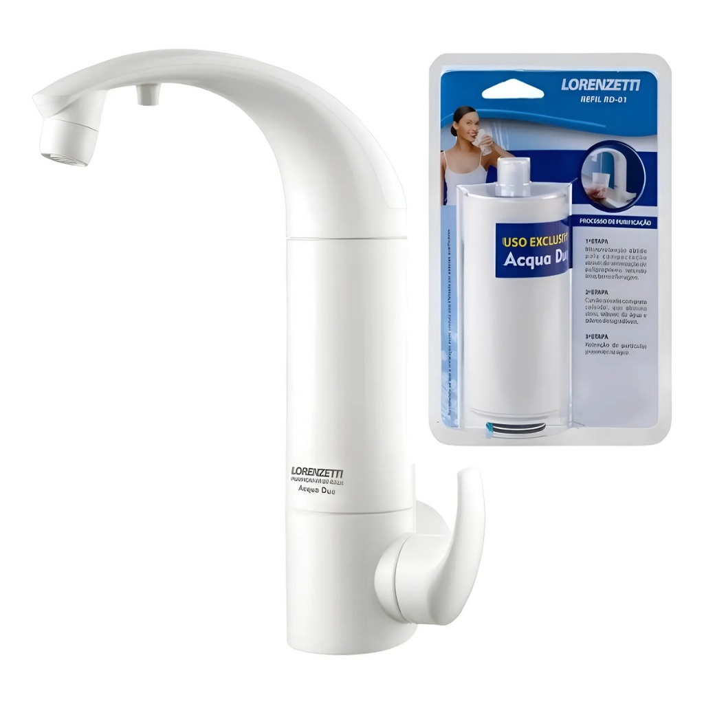 Torneira Purificador De Água Parede Acqua Due Lorenzetti + Refil