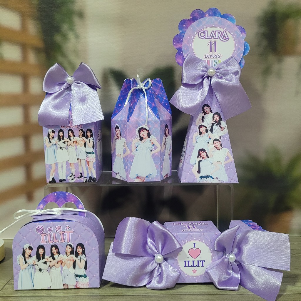 Kit Festa Personalizado ILLIT K-pop - DESMONTADO - Lembrancinhas de Aniversário Infantil