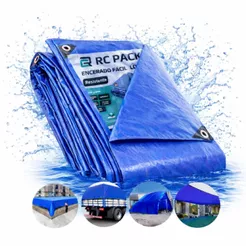 Lona Plástica Azul 7x4 150 Micras Impermeável Reforçada Caminhão Depósito Armazenamento