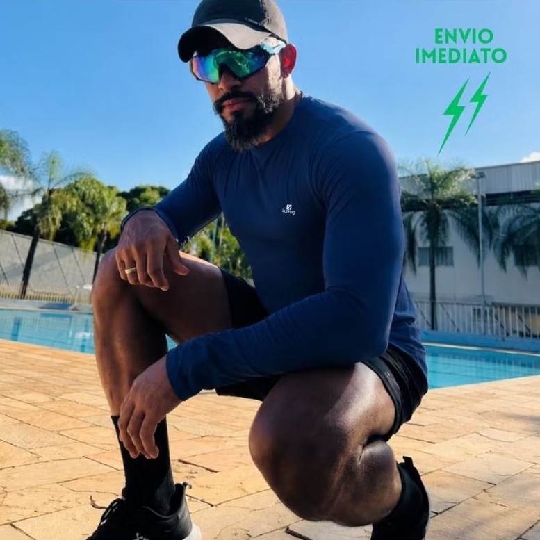 CAMISA MANGA LONGA UV50+ EM POLIAMIDA | PROTEÇÃO SOLAR PERMANENTE SEGUNDA PELE CORRIDA PESCARIA CICLISMO PRAIA PISCINA