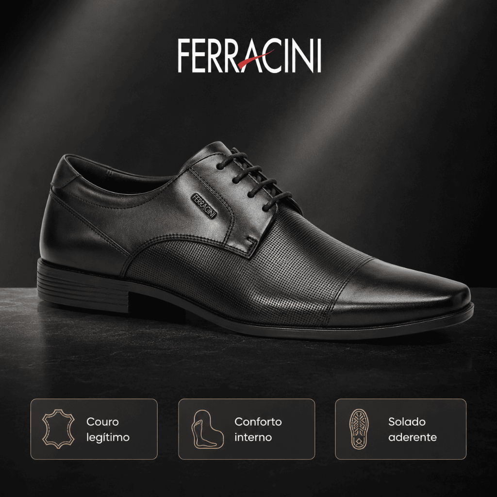 Sapato Social Ferracini Liverpool Masculino Couro Legítimo Para Terno Casamento Formatura