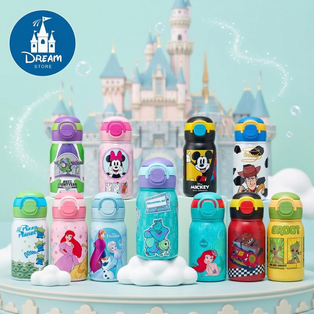 Garrafas Térmicas Personagens Disney Inox Bocal Duplo 500ml