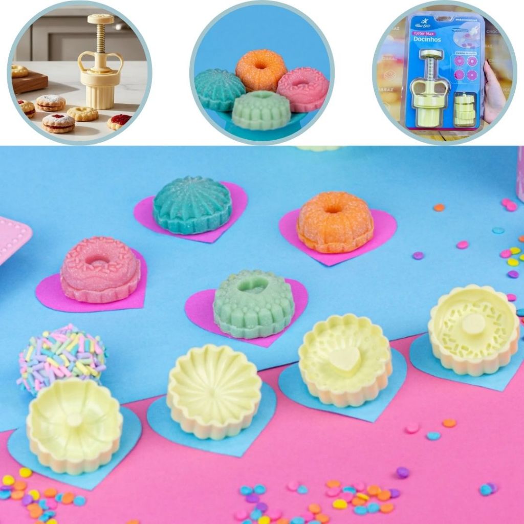 KIT EJETOR MAX KIT DOCINHOS BLUESTAR 1 EJETOR + 4 MARCADOR 3,5 CM (BLUE STAR) (CHOCO)