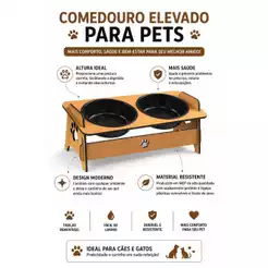 Comedouro Bebedouro Pet Suspenso Para Cães e Gatos Elevado