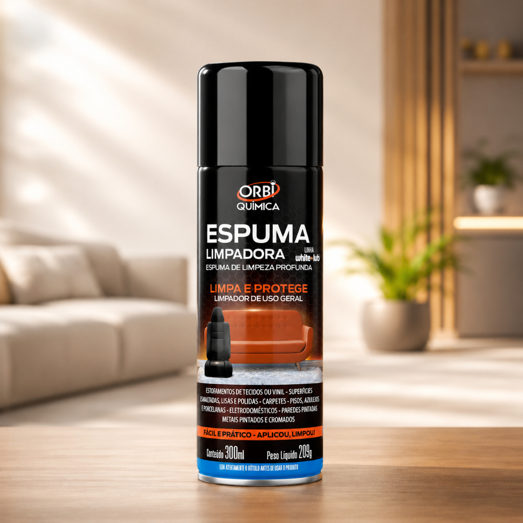 Espuma Limpadora Multiuso Automotiva Limpeza Profunda Remove Manchas Gordura Estofado Plástico 300ml