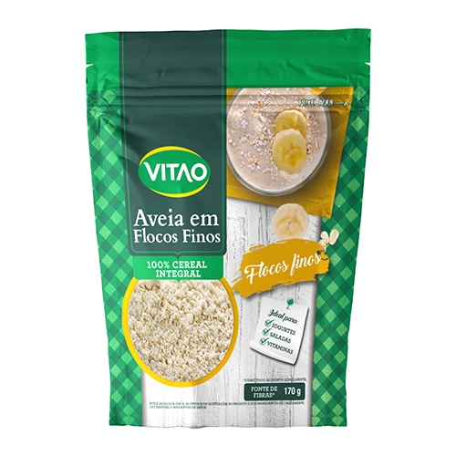 Aveia Flocos Finos Integral Vitao 170 g - Fonte De Fibras