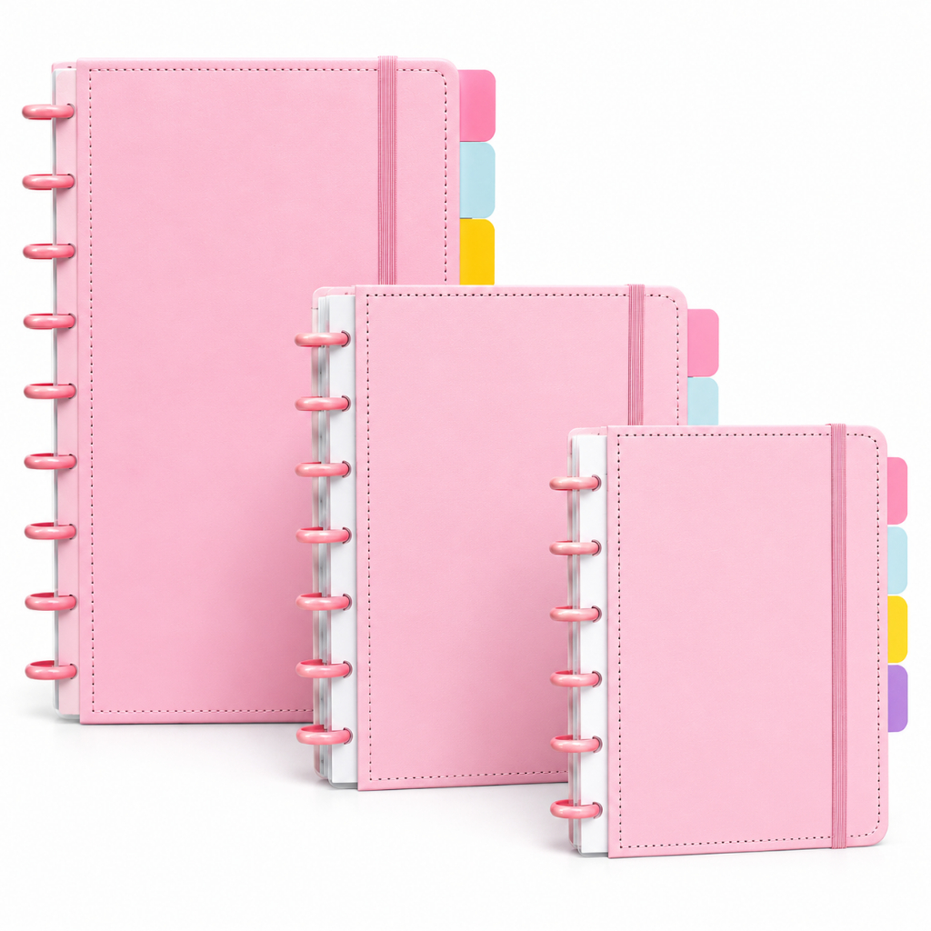Caderno Inteligente A6 A5 B5 A4  Preto Planner Diário Refil Destacável Discos Removíveis Estudo Capa