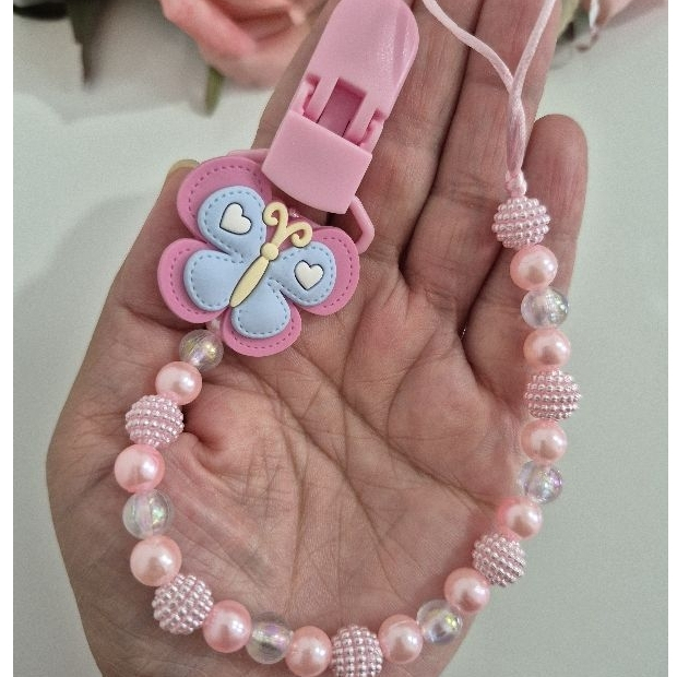 Prendedor de chupeta Personalizado com nome do bebê Enxoval /Maternidade para Menina