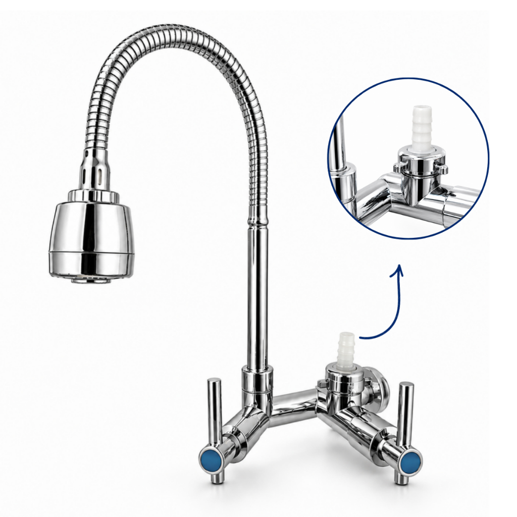 Torneira Gourmet Flexível Multiuso Cozinha Tanque Adaptador Mangueira Máquina De Lavar Purificador Lava Louças 1/4 Volta