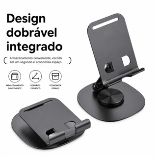 DAGUAN Suporte Celular Metálico Rotativo 360° Ajustável Altura Dobrável Antiderrapante Un…