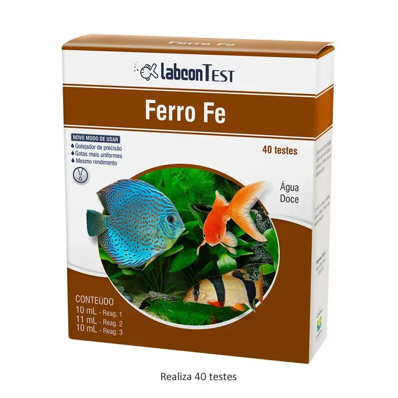 Labcon Test Ferro Fe 40 testes · Teste de Ferro para Aquários Plantados e Água Doce