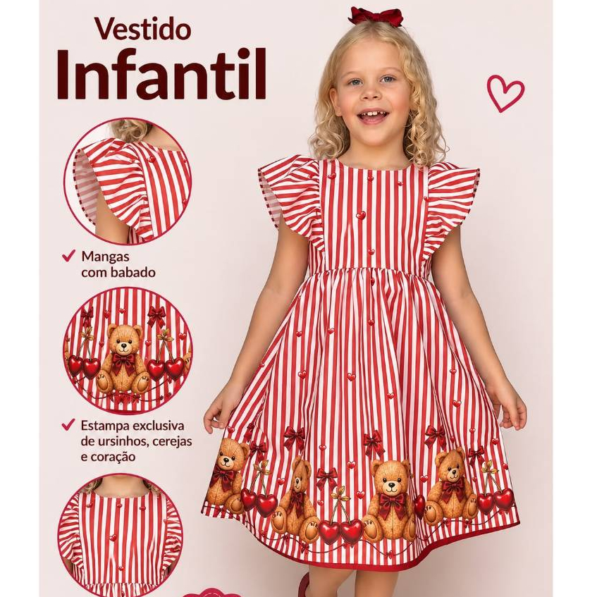 Vestido Infantil Menina  Colorido Luxo Para Festas  Disponível Em 2 Cores