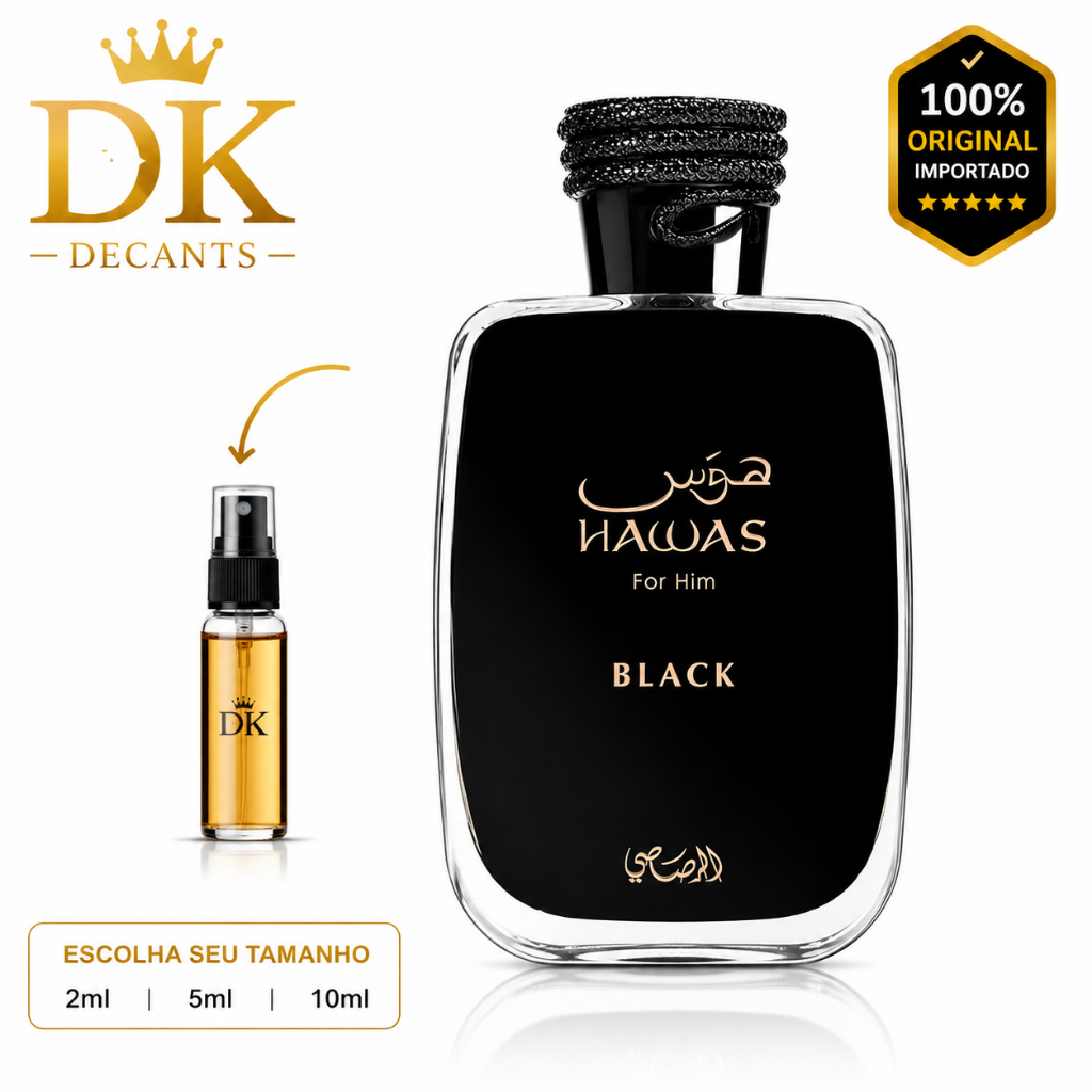 Hawas Black For Him Rasasi Original Importado Perfume Masculino — R$ 22,99 em Shopee, 60% OFF
