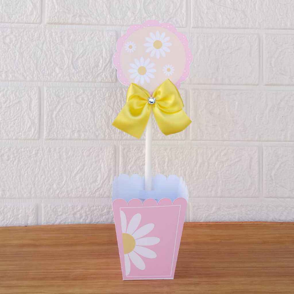 Centro de Mesa Personalizada - Cachepô - Semi-Montadas - Lembrancinha para Festas - Margarida